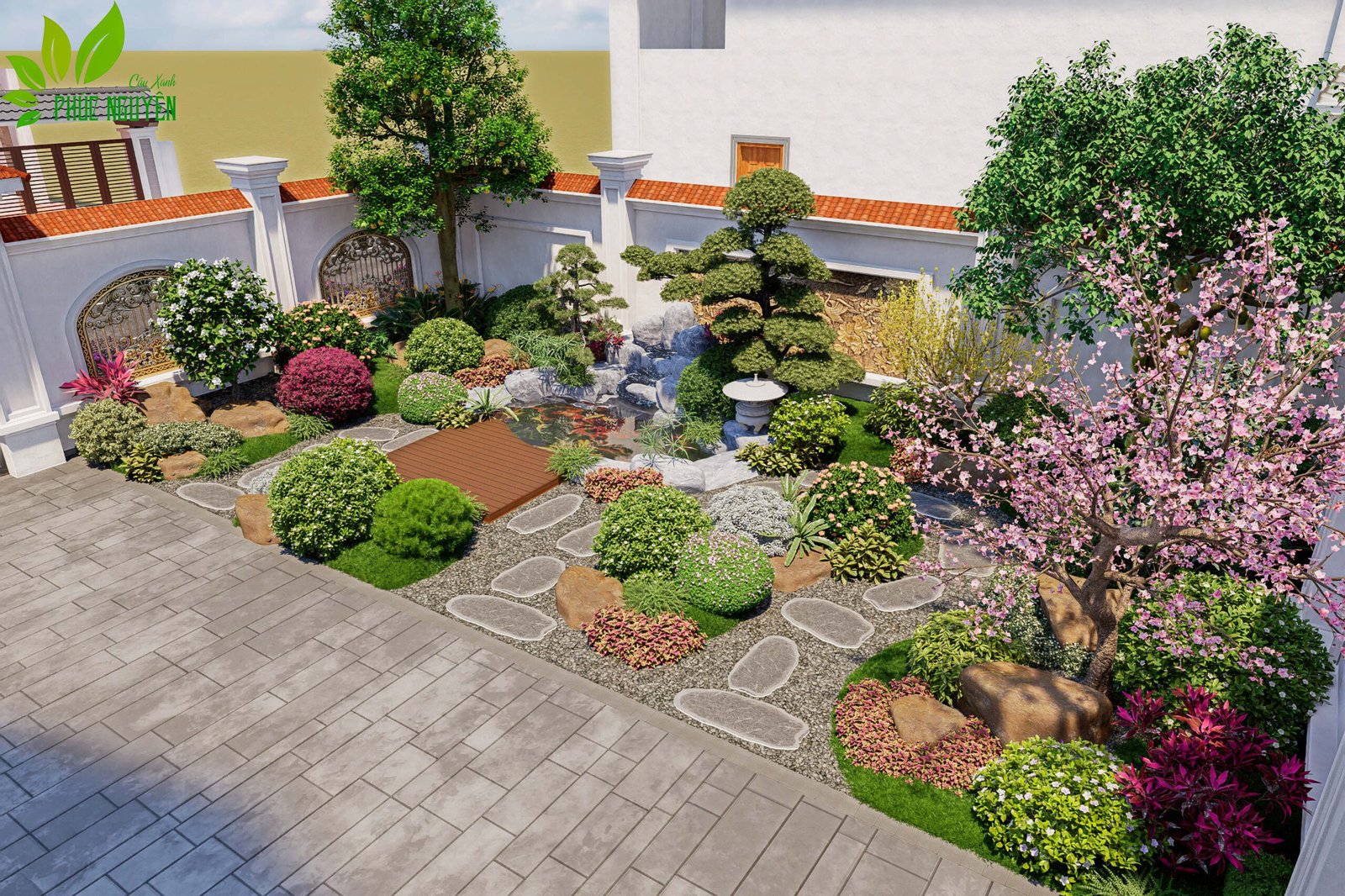 Phúc Nguyên Garden | Thiết kế và thi công sân vườn tại Hưng Yên - Khách hàng chị Quyên