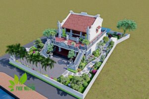 Dự án thiết kế và thi công Sân vườn nhà thờ anh Hiếu tại Hưng Yên 2025 | Phúc Nguyên Garden